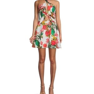 Gianni Bini Charlotte Halter Neck Sleeveless Tie Front A-Line Dress